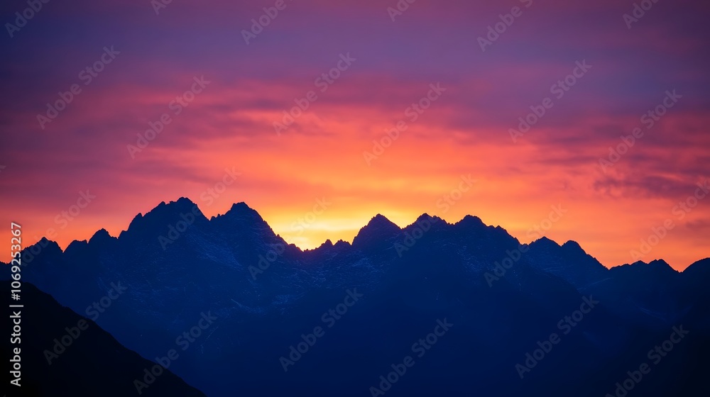 Sunrise over the mountains, with the early morning light illuminating the rugged peaks in a warm, golden glow Sunrise over the mountains, with the early morning light illuminating the rugged peaks in a warm, golden glow