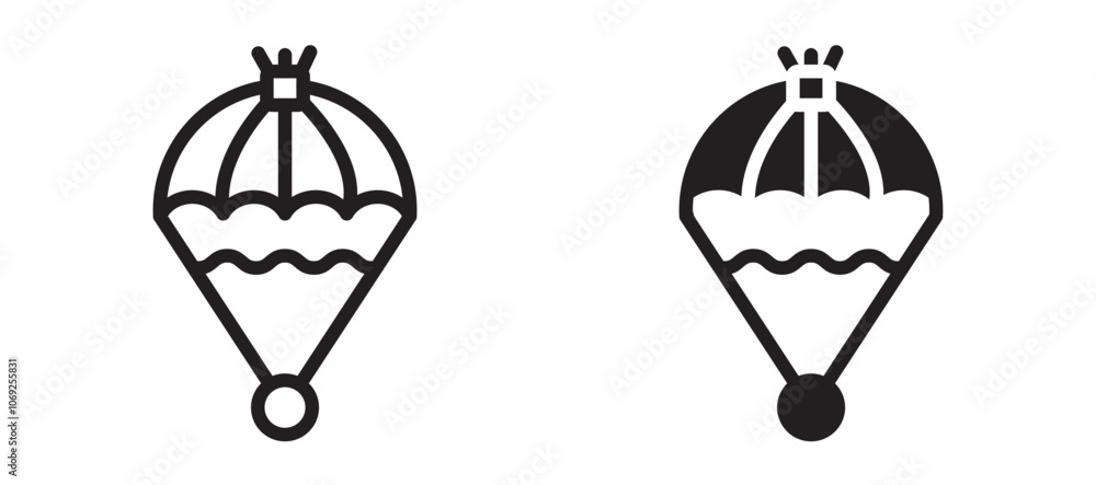 Parachute vector icon. Parachute vector icon.
