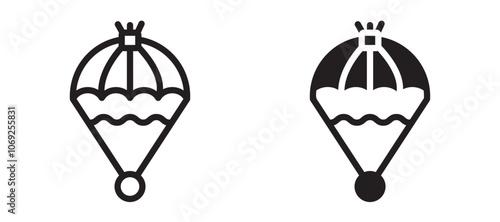 Parachute vector icon.