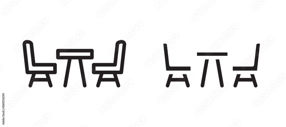 Dinner table vector icon. Dinner table vector icon.