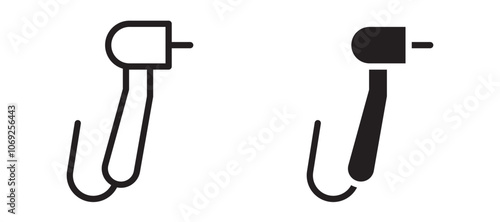 Dental drill vector icon.