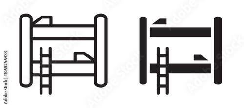 Bunk bed vector icon.
