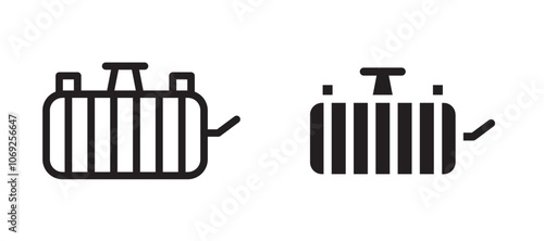 Car radiator vector icon.