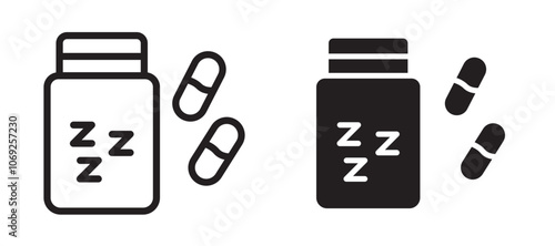 Sleeping pills vector icon.