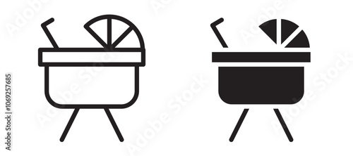 Baby carriage vector icon.