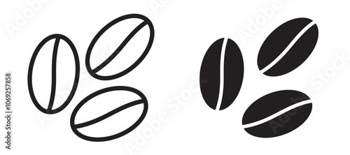 Coffee beans vector icon.