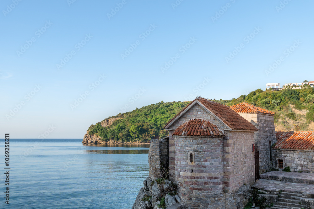 Budva old town. Ancient church of St. Sava Budva old town. Ancient church of St. Sava