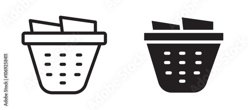 Laundry basket vector icon.