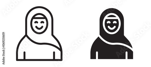 Muslim woman vector icon.