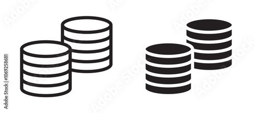 Coins stack vector icon.