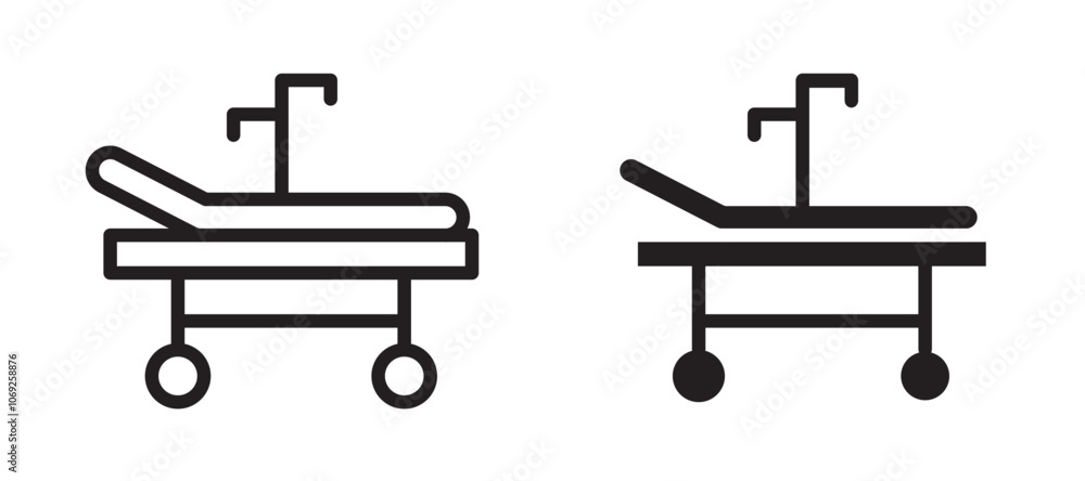 Hospital bed vector icon. Hospital bed vector icon.