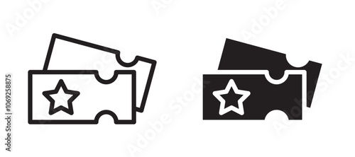 Movie ticket vector icon.