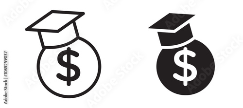 Education cost vector icon.