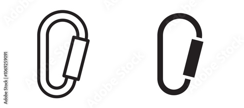 Carabiner vector icon.