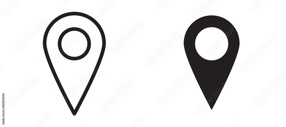 Navigation pin vector icon. Navigation pin vector icon.