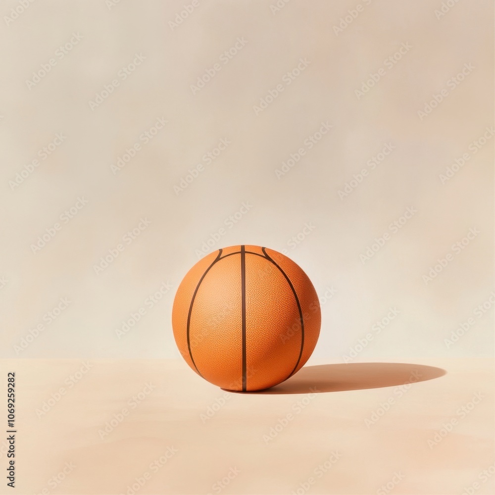 Fototapeta premium An orange basketball on a plain background