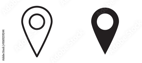 Navigation pin vector icon.