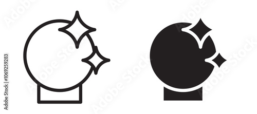 Crystal ball vector icon.