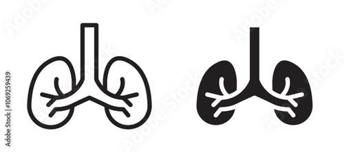 Lung vector icon.