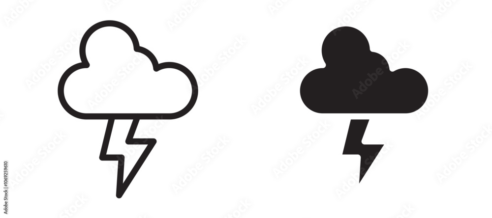 Cloud lightning vector icon. Cloud lightning vector icon.