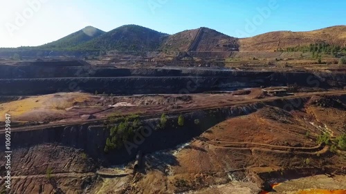 Drone View: Vast Open-Pit Mining Landscape