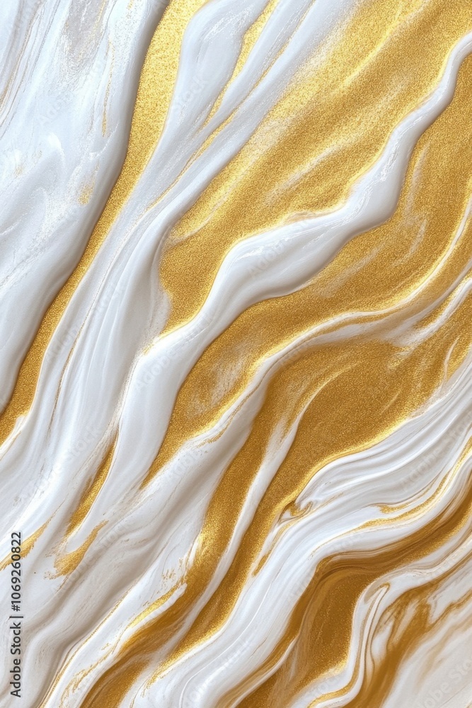 Obraz premium Elegant golden and white marble pattern background