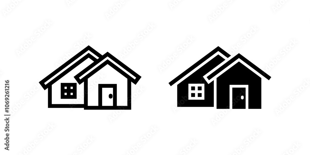 House icon set. flat illustration of vector icon on white background House icon set. flat illustration of vector icon on white background