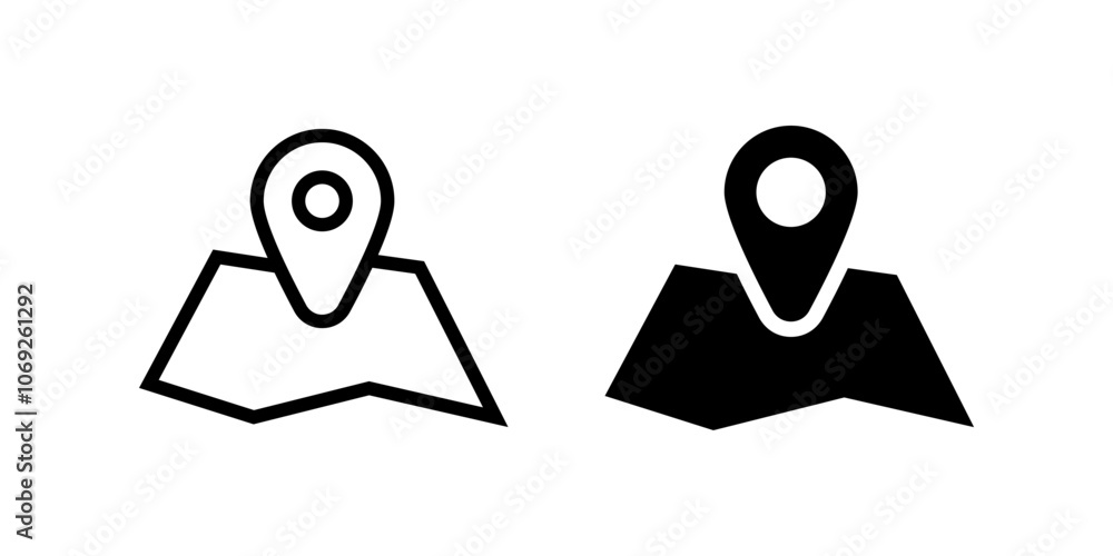 Map location icon set. flat illustration of vector icon on white background Map location icon set. flat illustration of vector icon on white background