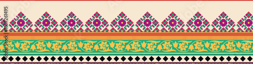 Obraz na płótnie seamless beautiful wallpaper cards border design floral leaf vintage ornament Victorian geometric ethnic print paisley w salonie