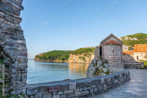 Budva old town. Ancient church of St. Sava