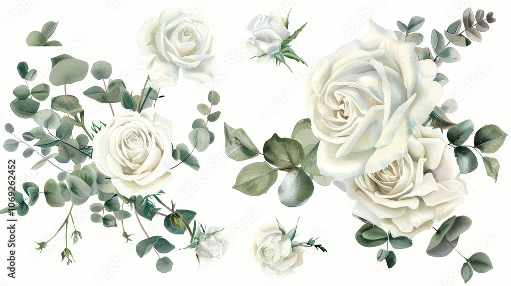 watercolor white roses background watercolor white roses background