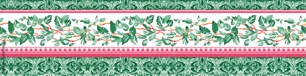 seamless beautiful wallpaper cards border design floral leaf vintage ornament Victorian geometric ethnic print paisley