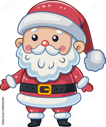 Cute Santa Claus Cartoon Character - Christmas Illustration isolated on white background