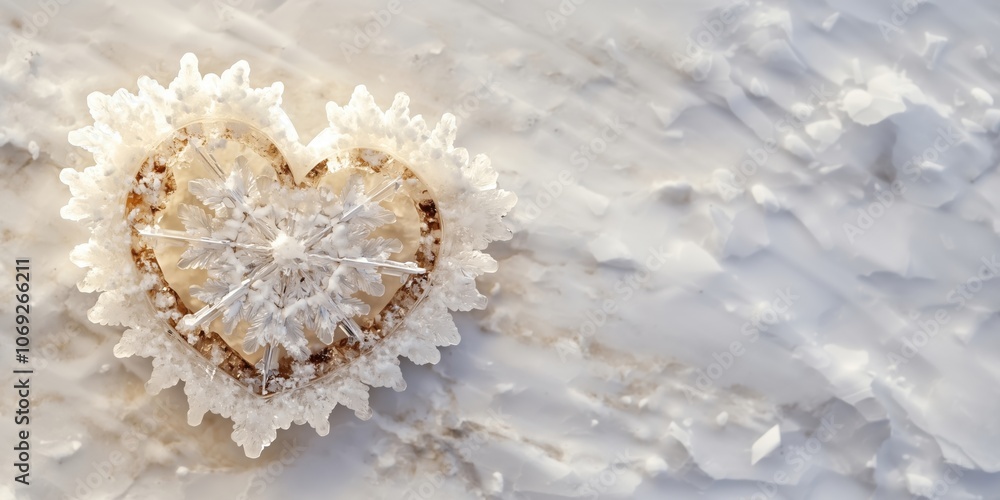 Intricate white heart-shaped ornament with a snowflake design, placed on a snowy surface. The piece evokes a peaceful and festive winter ambiance, perfect for seasonal themes. Intricate white heart-shaped ornament with a snowflake design, placed on a snowy surface. The piece evokes a peaceful and festive winter ambiance, perfect for seasonal themes.