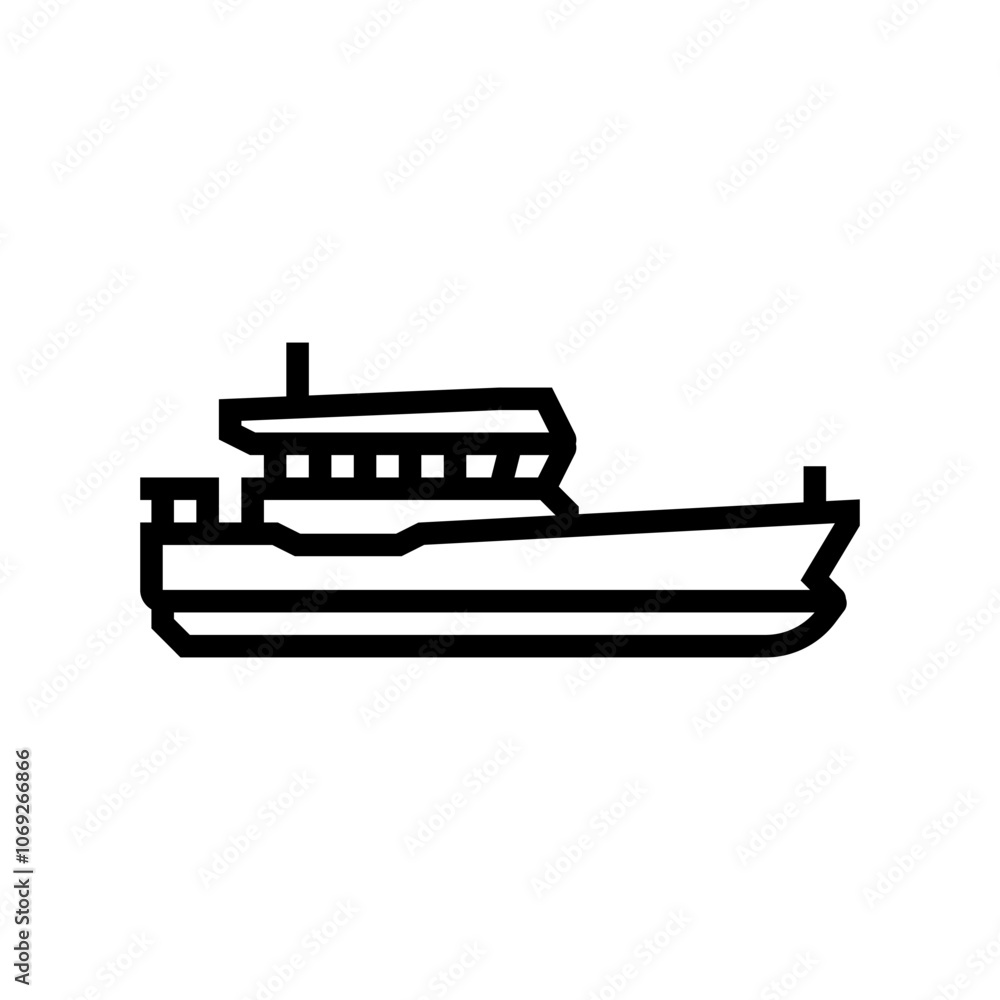 pilot boat ship line icon vector. pilot boat ship sign. isolated contour symbol black illustration pilot boat ship line icon vector. pilot boat ship sign. isolated contour symbol black illustration
