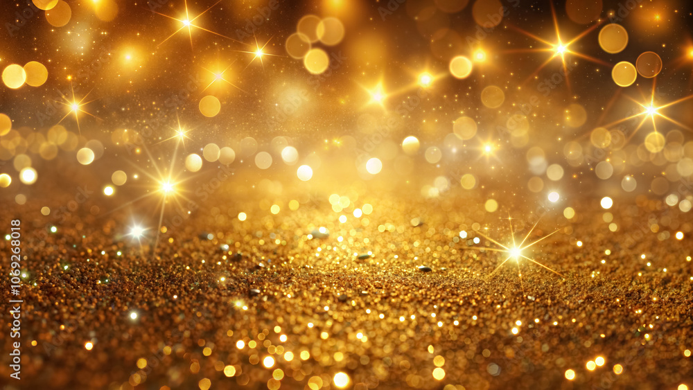 Naklejka premium Christmas glittering golden background
