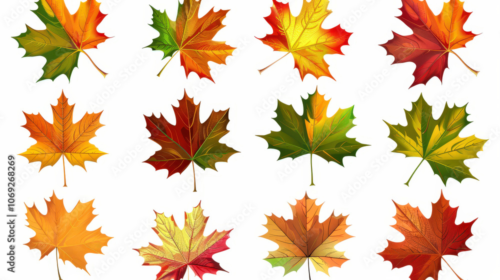 Obraz premium autumn maple leaves background isolated