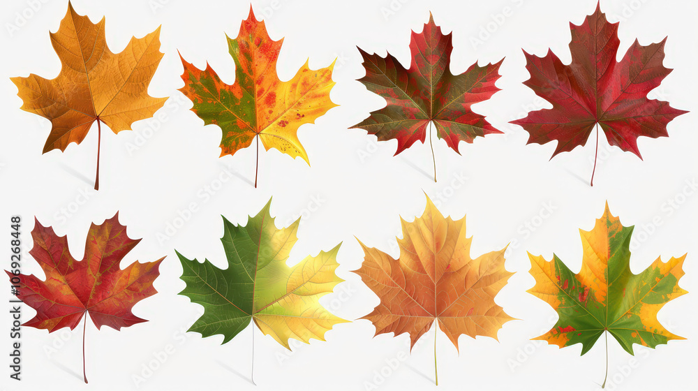 Obraz premium autumn maple leaves background isolated