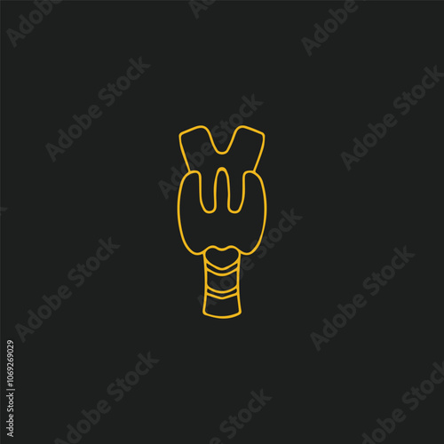Thyroid gland vector illustration editable