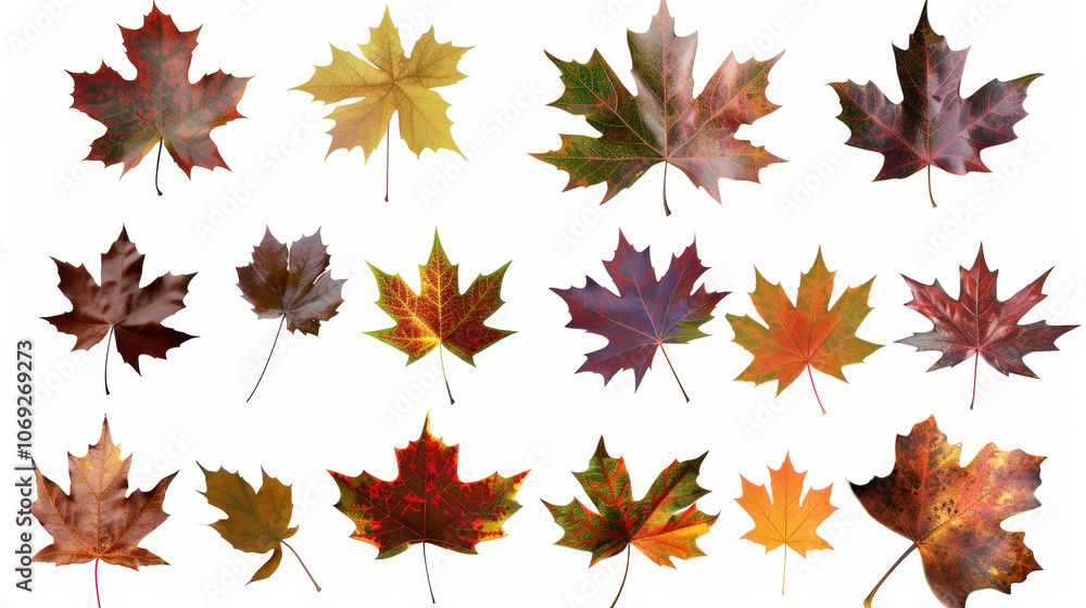 Fototapeta premium autumn maple leaves background isolated