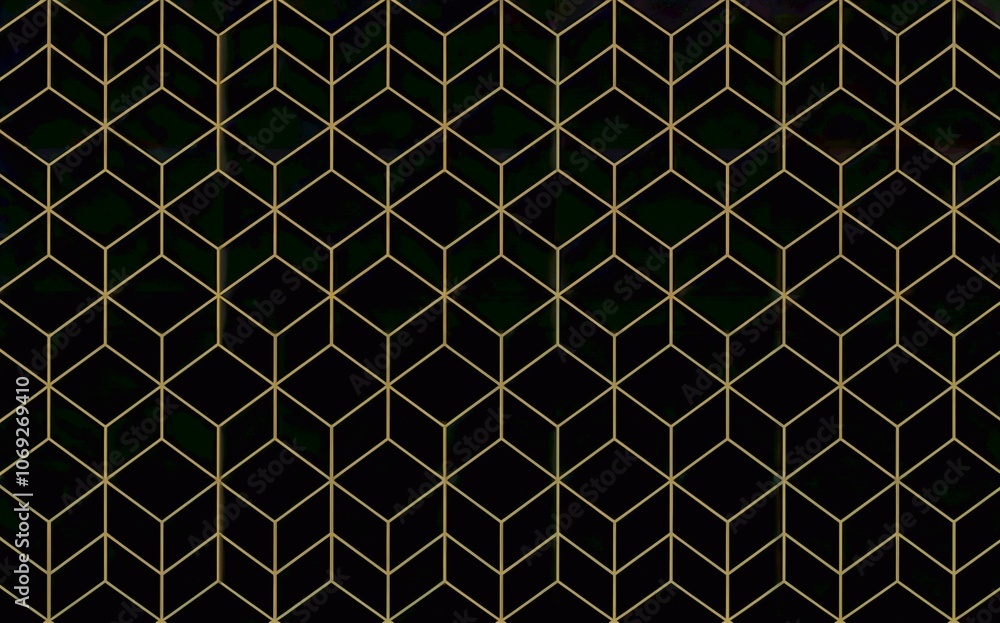 Geometric Gold Line Pattern on Black Background Geometric Gold Line Pattern on Black Background