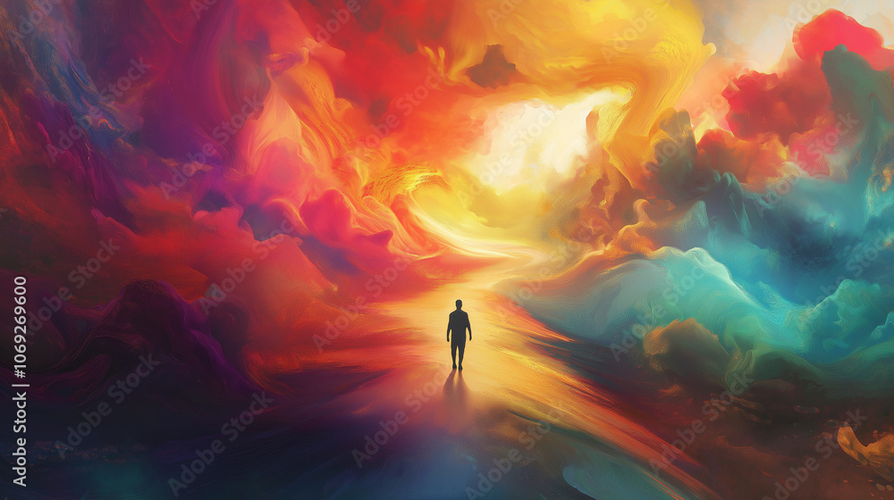 Ethereal Landscape with Vibrant Abstract Shapes Ethereal Landscape with Vibrant Abstract Shapes