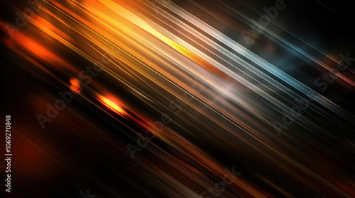 abstract blurred background with colorful stripes, orange black