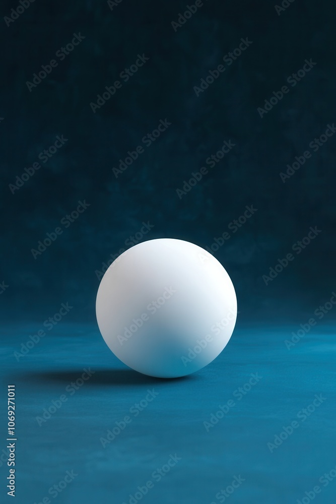 Glowing white sphere on dark blue background Glowing white sphere on dark blue background
