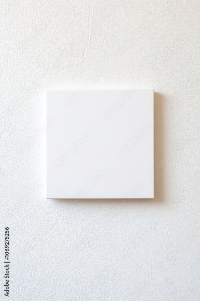 Minimalist white canvas on a plain wall Minimalist white canvas on a plain wall