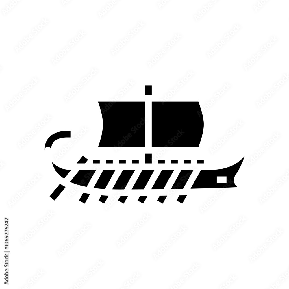 bireme ancient ship glyph icon vector. bireme ancient ship sign. isolated symbol illustration bireme ancient ship glyph icon vector. bireme ancient ship sign. isolated symbol illustration