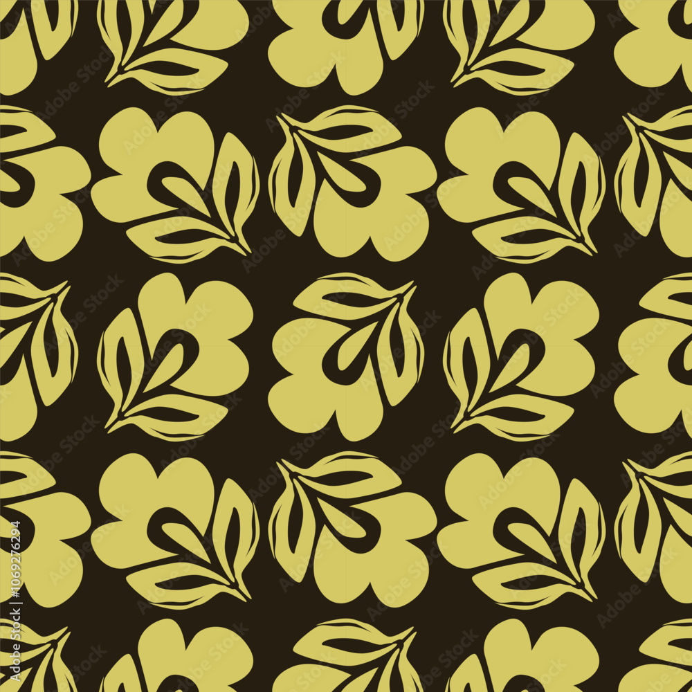 Cute hand drawn feminine seamless pattern with wildflowers Cute hand drawn feminine seamless pattern with wildflowers