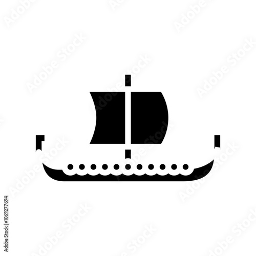 longship ancient ship glyph icon vector. longship ancient ship sign. isolated symbol illustration