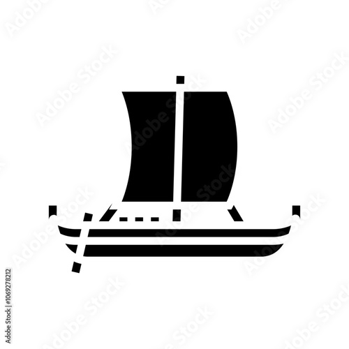 knarr ancient ship glyph icon vector. knarr ancient ship sign. isolated symbol illustration