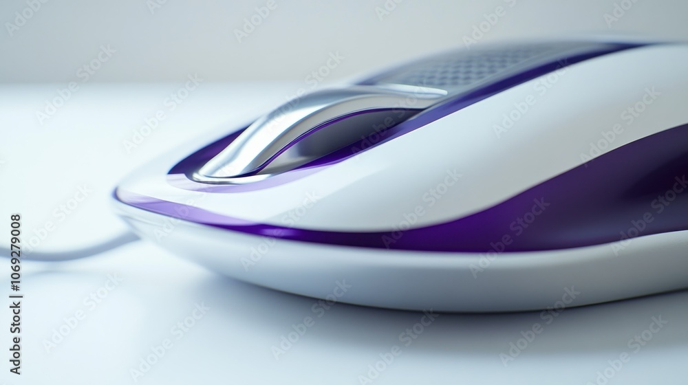 White and Purple Computer Mouse White and Purple Computer Mouse